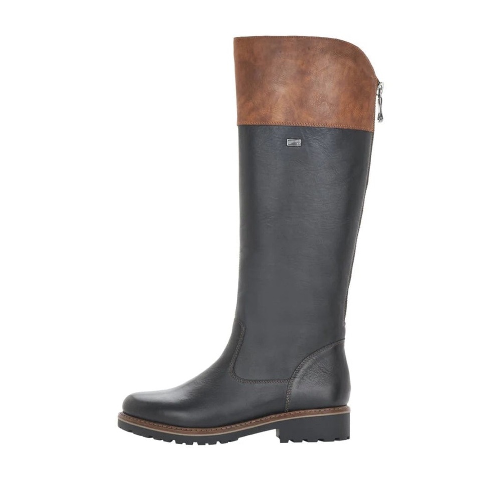 🆕 Remonte Black Over the Knee Boots with Waterproof Design and Sturdy Sole
